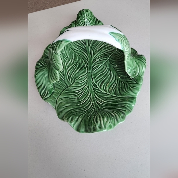 VNTG Majolica Late 20th Century Bordallo Pinheiro Cabbageware Serving Platter. - Picture 9 of 10